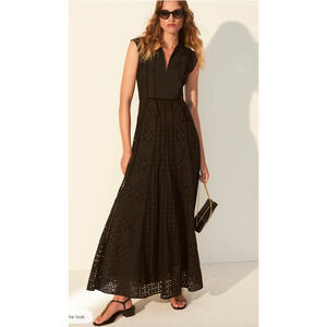 Veronica Beard Alina Eyelet Maxi Dress Size 4